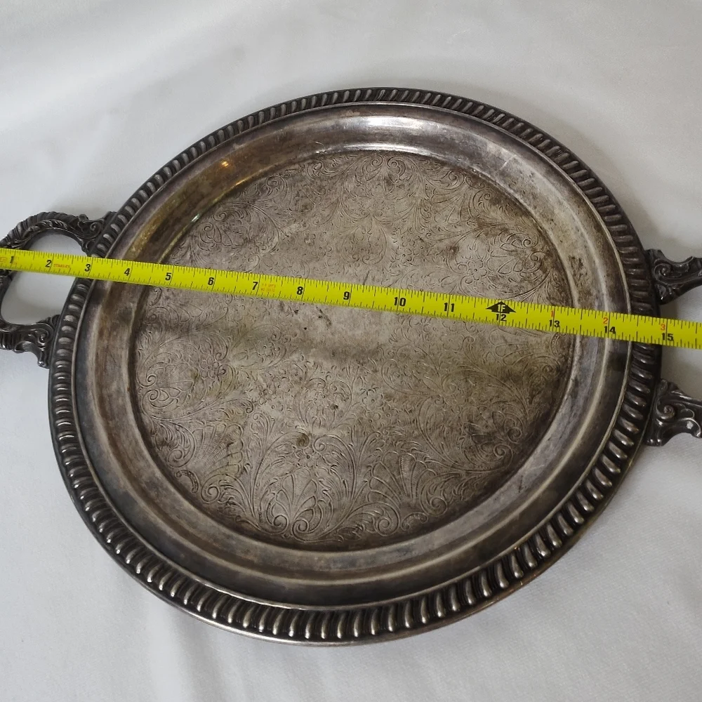Post-1940 Sheridan Silver Plate Service Platter - Picture 4 of 4